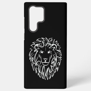Funda Para Samsung Galaxy S22 Ultra León tribal negro y blanco