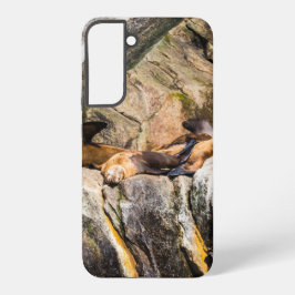 Funda Para Samsung Galaxy S22+ Leones Marinos Sobre Las Rocas