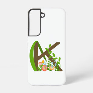 Funda Para Samsung Galaxy S22 Letra mayúscula monograma floral K