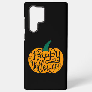 Funda Para Samsung Galaxy S22 Ultra Letras de Feliz Halloween en calabaza tallada