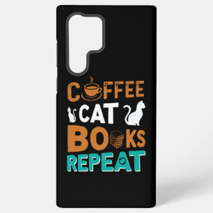 Funda Para Samsung Galaxy S22 Ultra Libros para gato de café Repite, lee y ama al café