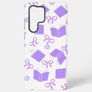 Funda Para Samsung Galaxy S22 Ultra Libros y Lazos de Ensueño Morados Lindos Patrón