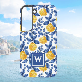 Funda Para Samsung Galaxy S22 Limones Amarillos Azules Amalfi Mediterráneo Inici