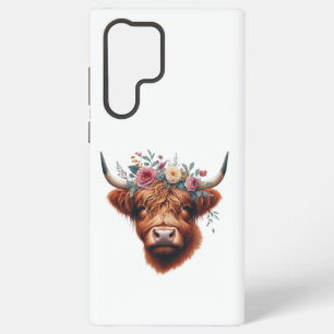 Funda Para Samsung Galaxy S22 Ultra Linda vaca de las tierras altas floral/primaveral
