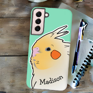 Funda Para Samsung Galaxy S22+ Lindo loro mascota Cockatiel Doodle Verde mar