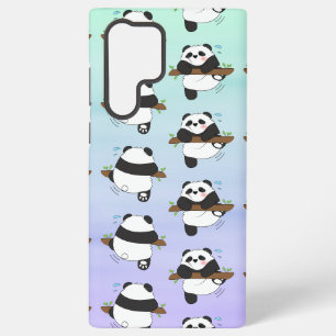 Funda Para Samsung Galaxy S22 Ultra Lindo Panda Trepador Doble Cara Delante Detrás