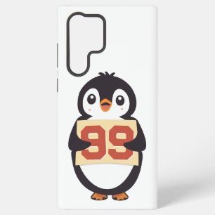 Funda Para Samsung Galaxy S22 Ultra Lindo pingüino sosteniendo un cartel