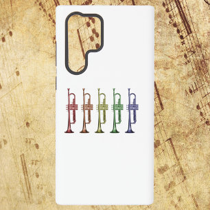Funda Para Samsung Galaxy S22 Ultra Línea de Trompeta de Arcoíris Músico de Instrument