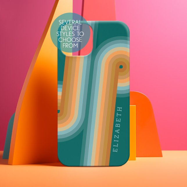 Funda Para Samsung Galaxy Línea Retro Art Sunset Southwest Colours Circle (Personalized Phone Case - Pick Your Device Style and Customize the Design)