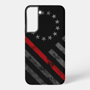 Funda Para Samsung Galaxy S22+ Línea Roja Bandera Americana Vintage Betsy Ross