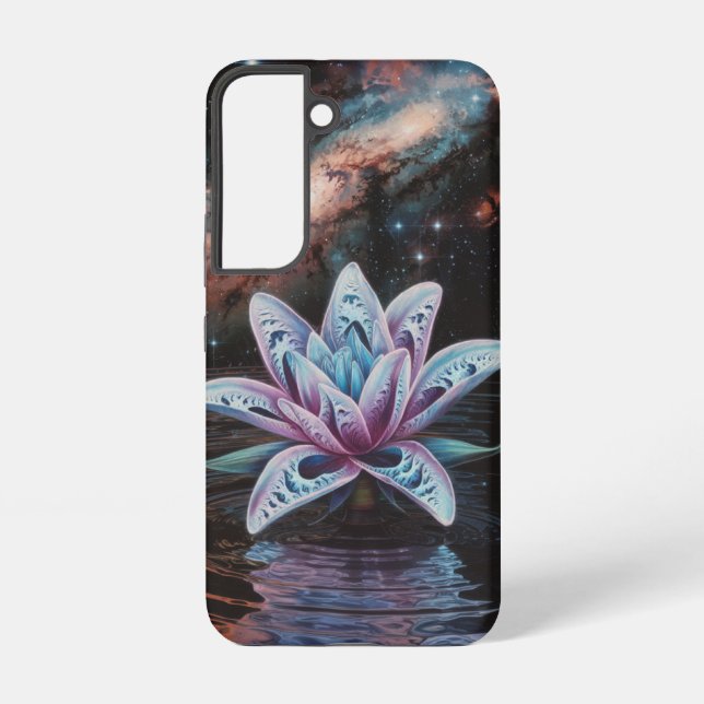 Funda Para Samsung Galaxy Lirio de agua cósmica bajo el cielo nebuloso (Reverso )