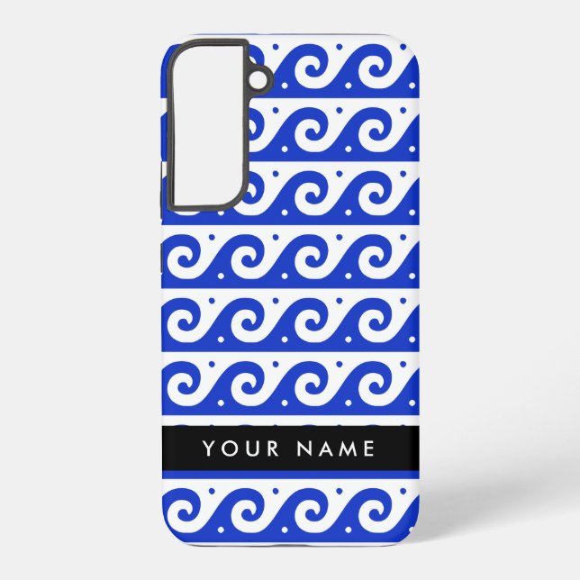 Funda Para Samsung Galaxy Llave de malandrina griega, llave de ola, azul, tu (Reverso )