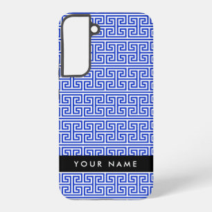 Funda Para Samsung Galaxy S22+ Llave Meandro Griego H Azul, Tu Nombre, Personaliz