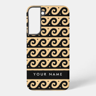 Funda Para Samsung Galaxy S22+ Llave Meandro Griego, Llave Onda, Marrón, Tu Nombr