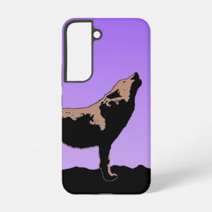 Funda Para Samsung Galaxy S22 Lobo Aullador al Atardecer - Arte de Vida Silvestr