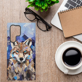 Funda Para Samsung Galaxy S22 Ultra Lobo Geométrico Montaña