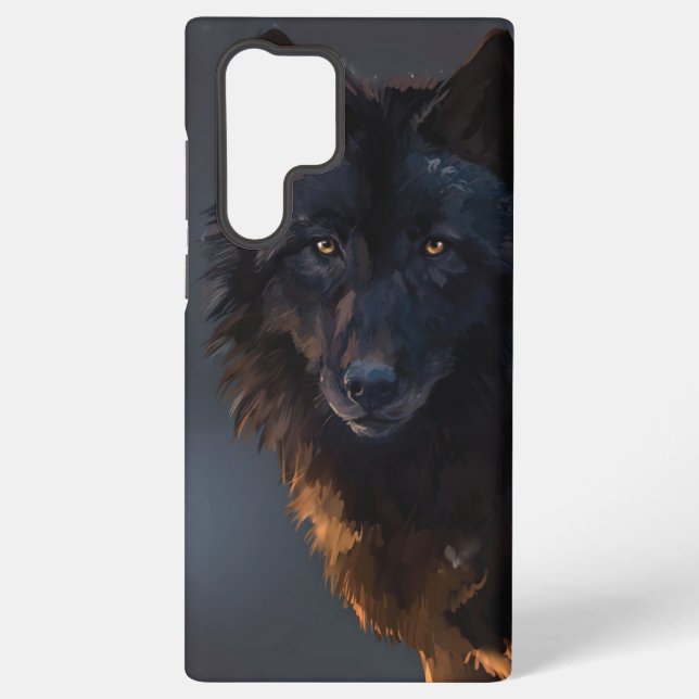 Funda Para Samsung Galaxy Lobo negro (Reverso )