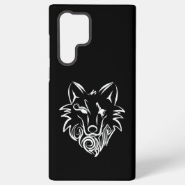 Funda Para Samsung Galaxy S22 Ultra Lobo tribal blanco y negro