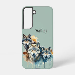 Funda Para Samsung Galaxy S22 Lobos de nombre personalizado Lobo Fauna Naturalez