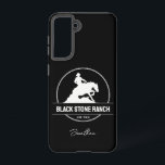Funda Para Samsung Galaxy S21 Logo del rancho de caballos que frena la marca de<br><div class="desc">Logotipo de rancho de caballo con vectores deslizantes de caballo,  establo ecuestre,  diseño de logo de granero de caballos,  marca para su negocio de caballos. Puedes transferir este diseño a cualquier otro producto de Zazzle,  mira: "Transferir diseño a un producto"!</div>
