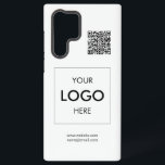 Funda Para Samsung Galaxy S22 Ultra Logo QR Code White Professional<br><div class="desc">Su logotipo y código QR</div>