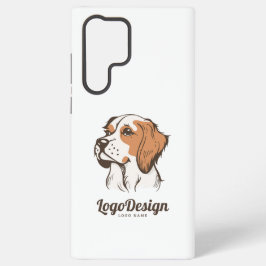 Funda Para Samsung Galaxy S22 Ultra logotipo de perro ilustrado con un marrón y blanco