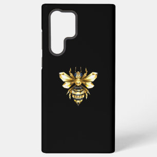 Funda Para Samsung Galaxy S22 Ultra Logotipo de Relieve metalizado dorado falso poligo