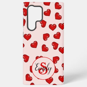 Funda Para Samsung Galaxy S22 Ultra los amantes del corazón rojo sobre el nombre en mo