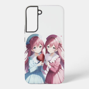 Funda Para Samsung Galaxy S22+ Los corazones del anime el Día de San Valentín