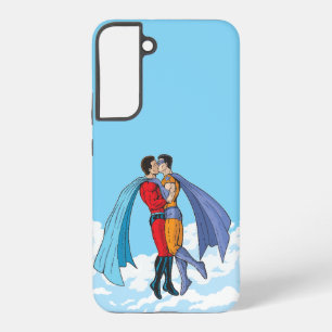 Funda Para Samsung Galaxy S22+ Los dos superhéroes de Slipperyjoe besándose perso