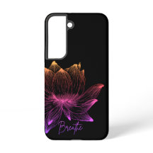 Loto Brillante Neon Arcoíris Floral Negro