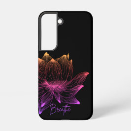 Funda Para Samsung Galaxy S22 Loto Brillante Neon Arcoíris Floral Negro