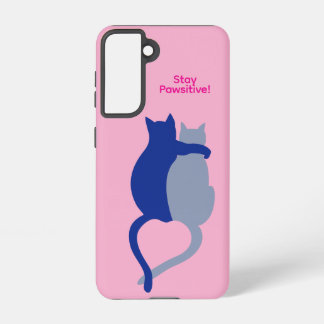 Funda Para Samsung Galaxy S21 Loving Cats Galaxy Case – Pink, Stay Pawsitive