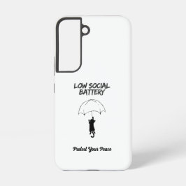 Funda Para Samsung Galaxy S22 Low Social Battery–Editable Quote Cat Samsung Case