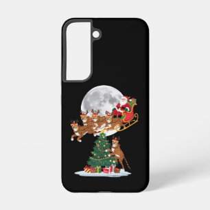 Funda Para Samsung Galaxy S22 Luces de árbol de Navidad Santa divertido montando