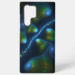 Funda Para Samsung Galaxy S22 Ultra Luces de fantasía abstracto azul verde amarillo fr