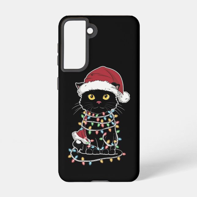Funda Para Samsung Galaxy Luces divertidas de los Navidades de Cat Lover (Reverso )