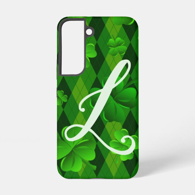 Funda Para Samsung Galaxy Lucky Clovers Argyle Pattern Lujuria irlandesa (Reverso )