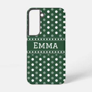 Funda Para Samsung Galaxy S22 Lunares Verde Esmeralda