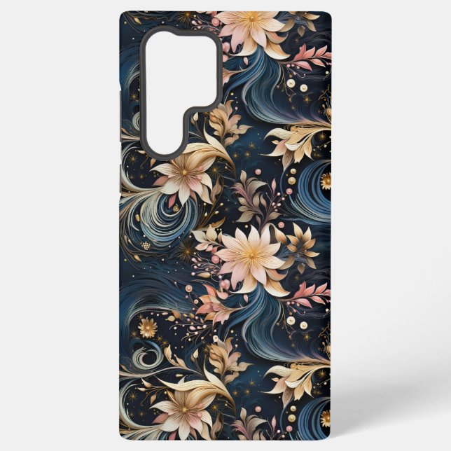 Funda Para Samsung Galaxy Luxurious Dark Blue Botanical Garden (Reverso )