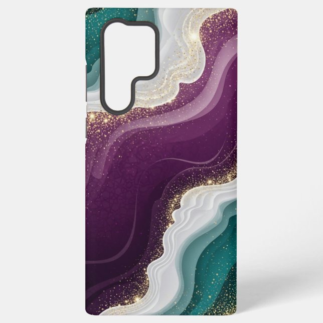 Funda Para Samsung Galaxy Luxury Gold Glitter Marble Pattern (Reverso )