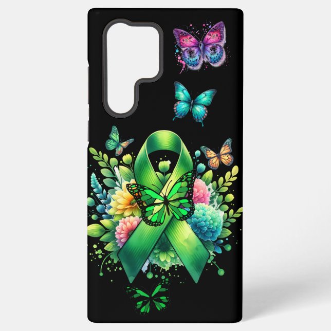 Funda Para Samsung Galaxy Lyme Disease Awareness Ribbon and Butterflies (Reverso )