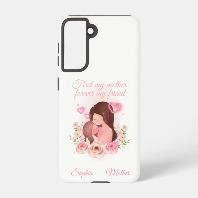 Funda Para Samsung Galaxy Madre e hija, nombres personalizados (Reverso )