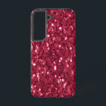 Funda Para Samsung Galaxy S22 Magenta roja rosa oscuro rompe con purpurinas<br><div class="desc">Hermoso glamoroso oscuro,  oscuro,  violáceo,  violáceo,  purpurinas brillantes y rojos brillan con un moderno color de moda. ¡Foto de magenta oscuro enciende purpurina! ¡Color del año en chispas falsas!</div>