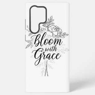 Funda Para Samsung Galaxy S22 Ultra Magnífica tipografía de flores de arte de línea