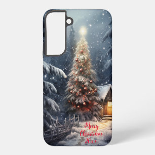 Funda Para Samsung Galaxy S22+ Magnífico árbol de navidad de invierno de nieve de