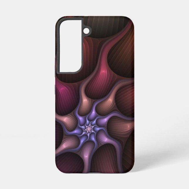 Funda Para Samsung Galaxy Magnífico Resumen Brillante Fractal a rayas (Reverso )