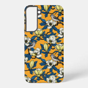 Funda Para Samsung Galaxy S22+ Magnolia floreciendo y pájaro ratón 3
