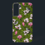 Funda Para Samsung Galaxy S22  Magnolia y pájaro del titmouse 2<br><div class="desc">Flores de magnolia pintadas a mano y pájaro de titmouse</div>