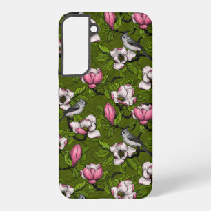 Funda Para Samsung Galaxy S22+ Magnolia y pájaro del titmouse 2